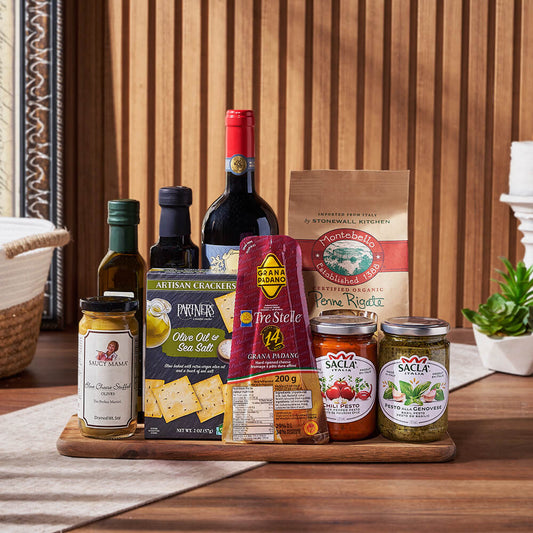 Little Italy Wine Basket, wine gift, wine, pasta gift, pasta, gourmet gift, gourmet, Vancouver delivery