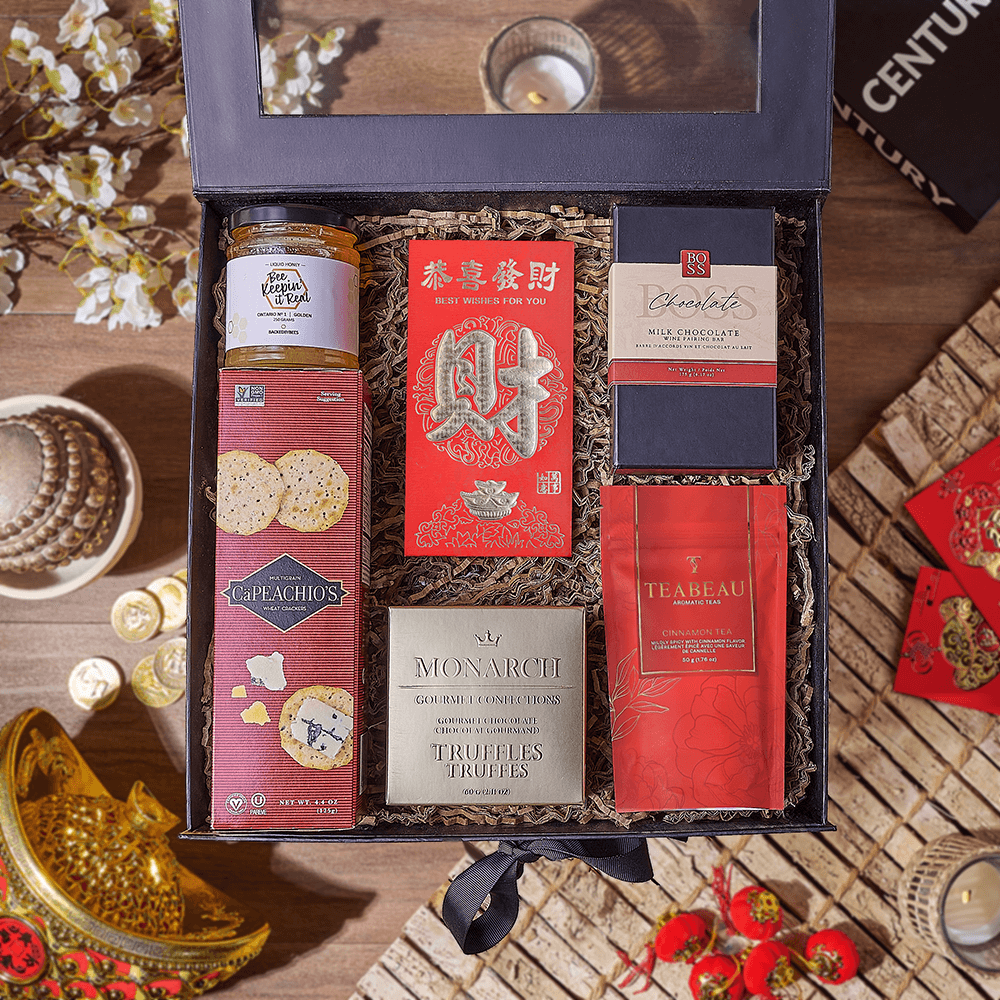 Lucky Tea &amp; Chocolate Gift Box, chinese new year gift, chinese new year, lunar new year gift, lunar new year, Vancouver delivery