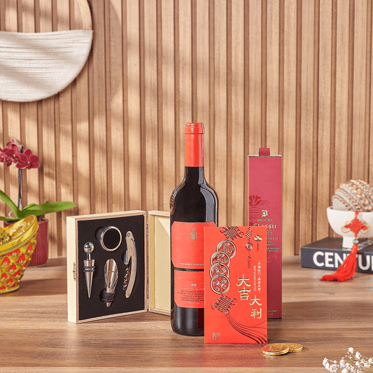 Lucky Wine & Chocolate Gift Set, chinese new year gift, chinese new year, lunar new year gift, lunar new year, Vancouver delivery