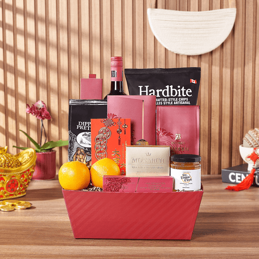 Lucky Wine & Snack Gift Set, wine gift, wine, chinese new year gift, chinese new year, lunar new year gift, lunar new year, Vancouver delivery