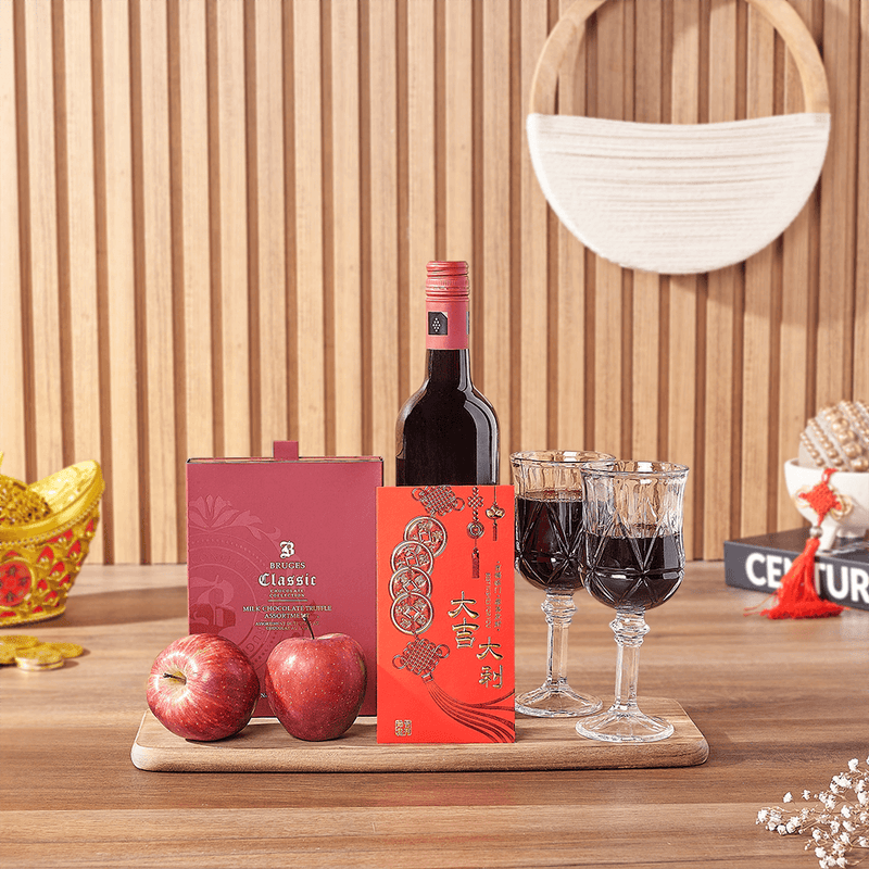 Lunar New Year Wine & Chocolate Gift, wine gift, wine, chinese new year gift, chinese new year, lunar new year gift, lunar new year, Vancouver delivery