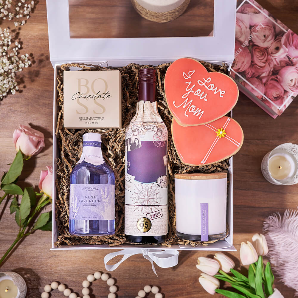 Luxurious Mother’s Day Spa Gift Box, mothers day gift, mothers day, spa gift, spa, wine gift, wine, bath & body gift, bath & body, Vancouver delivery