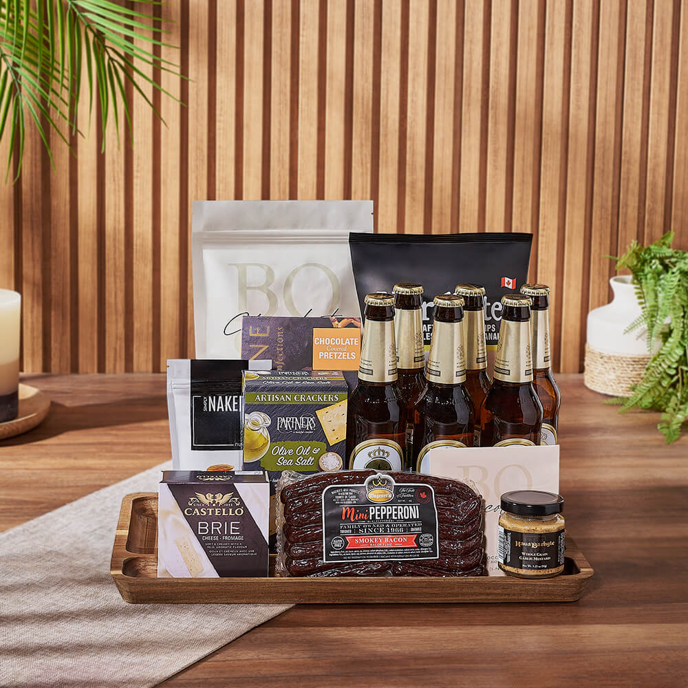 Markham Beer &amp; Snacks Basket, beer gift, beer, snack gift, snack, charcuterie gift, charcuterie, Vancouver delivery