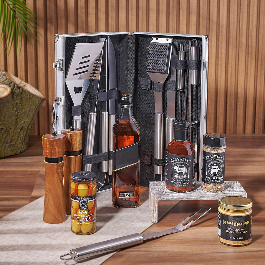 Mediterranean Grilling Gift Set with Liquor, liquor gift, liquor, grill gift, grill, Vancouver delivery