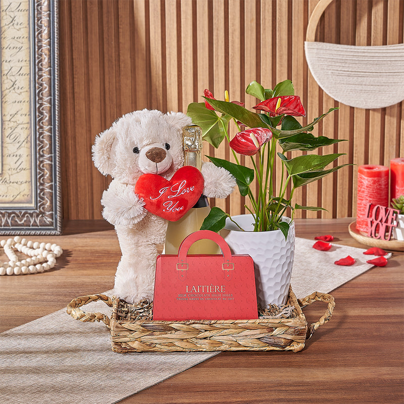 Mississauga Valentine’s Day Basket, champagne gift, champagne, sparkling wine gift, sparkling wine, flower gift, flower, Vancouver delivery