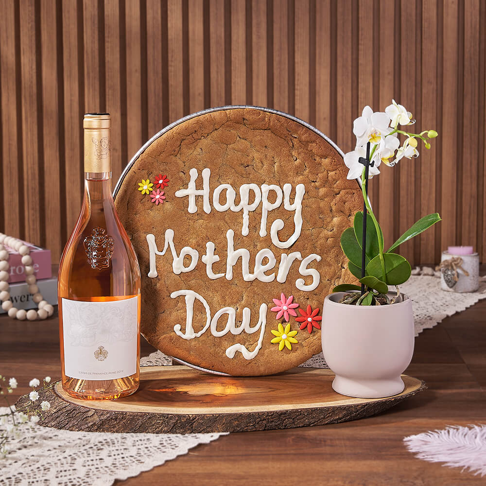 Mother's Day Cookie &amp; Wine Gift, mothers day gift, mothers day, wine gift, wine, plant gift, plant, orchid gift, orchid, Vancouver delivery