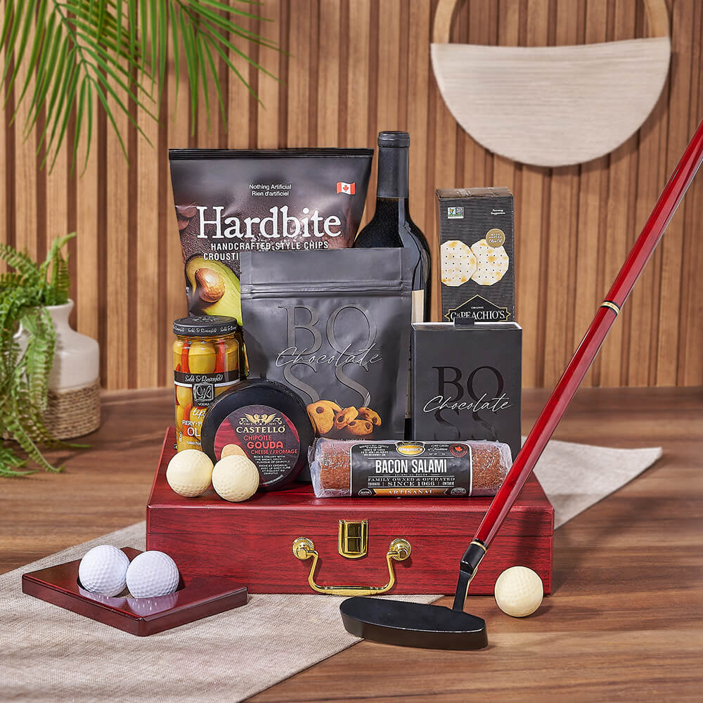 Putting &amp; Wine Gift Set, wine gift, wine, charcuterie gift, charcuterie, Vancouver delivery