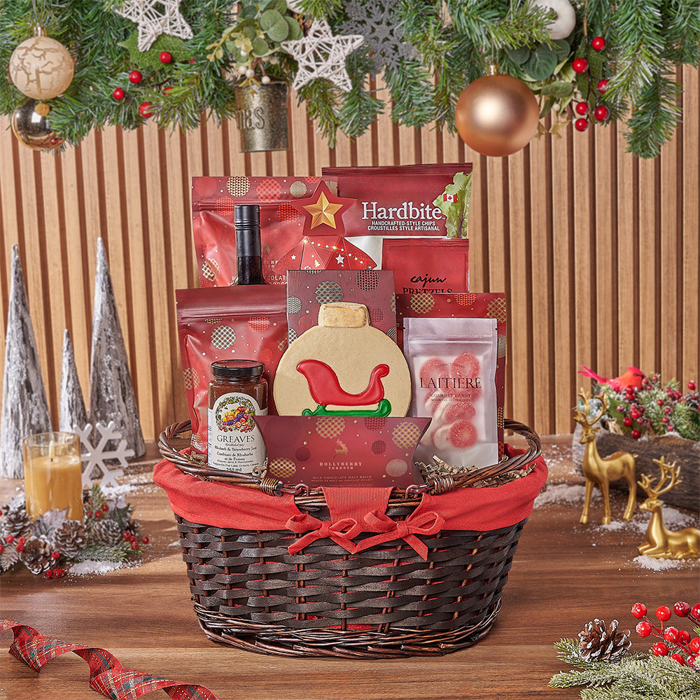Red &amp; White Christmas Wine Set, wine gift, wine, christmas gift, christmas, chocolate gift, chocolate, Vancouver delivery