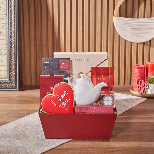 Regal Heights Valentine’s Day Gift Basket, tea gift, tea, chocolate gift, chocolate, Vancouver delivery