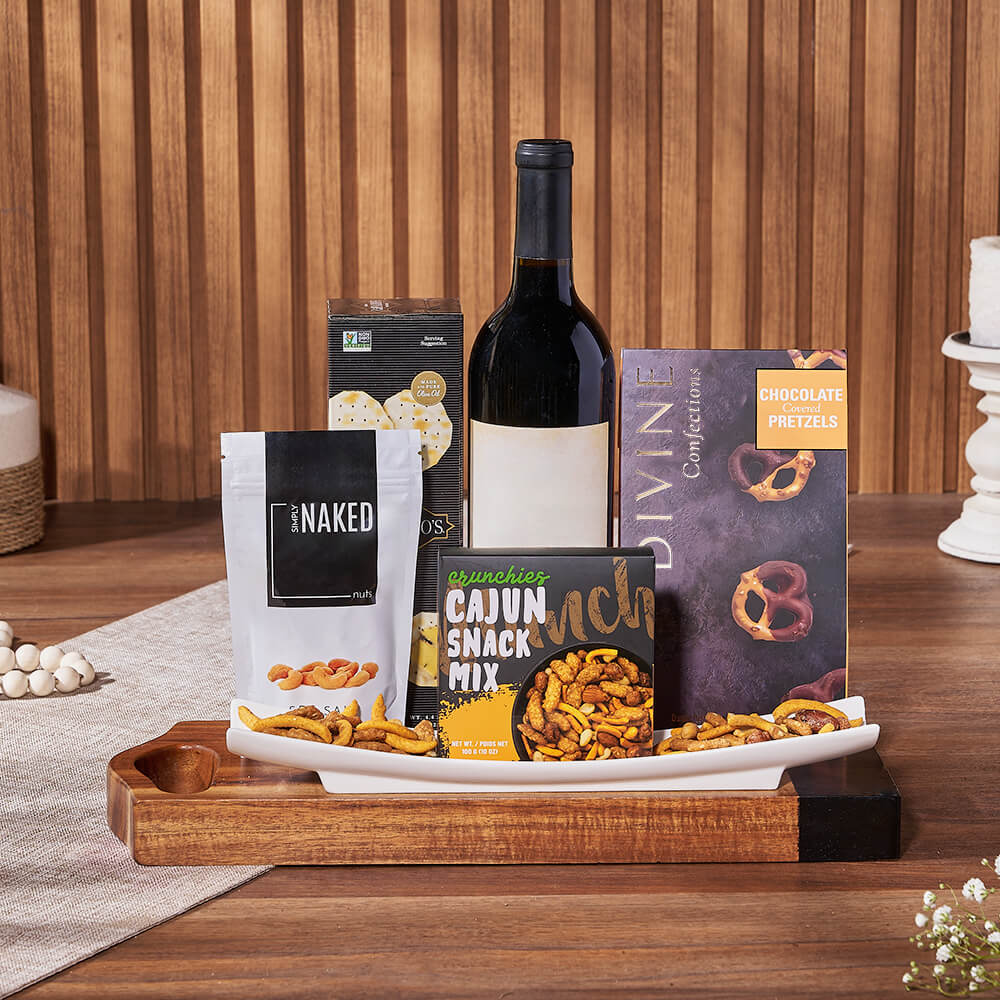 Salty Snack &amp; Wine Gift Set, wine gift, wine, snack gift, snack, nuts gift, nuts, Vancouver delivery