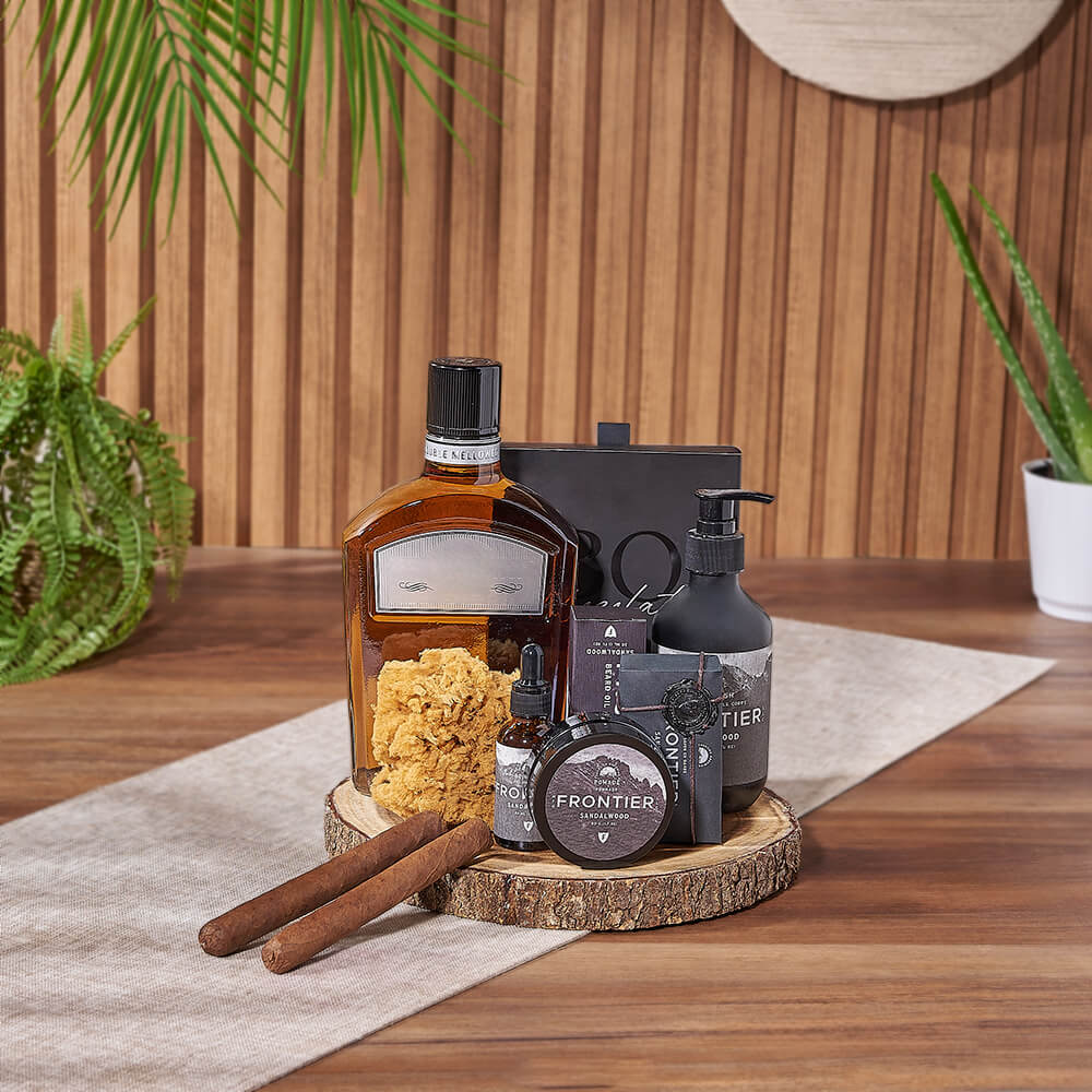 Sandalwood Spa &amp; Spirits Gift Set, liquor gift, liquor, spa gift, spa, Vancouver delivery