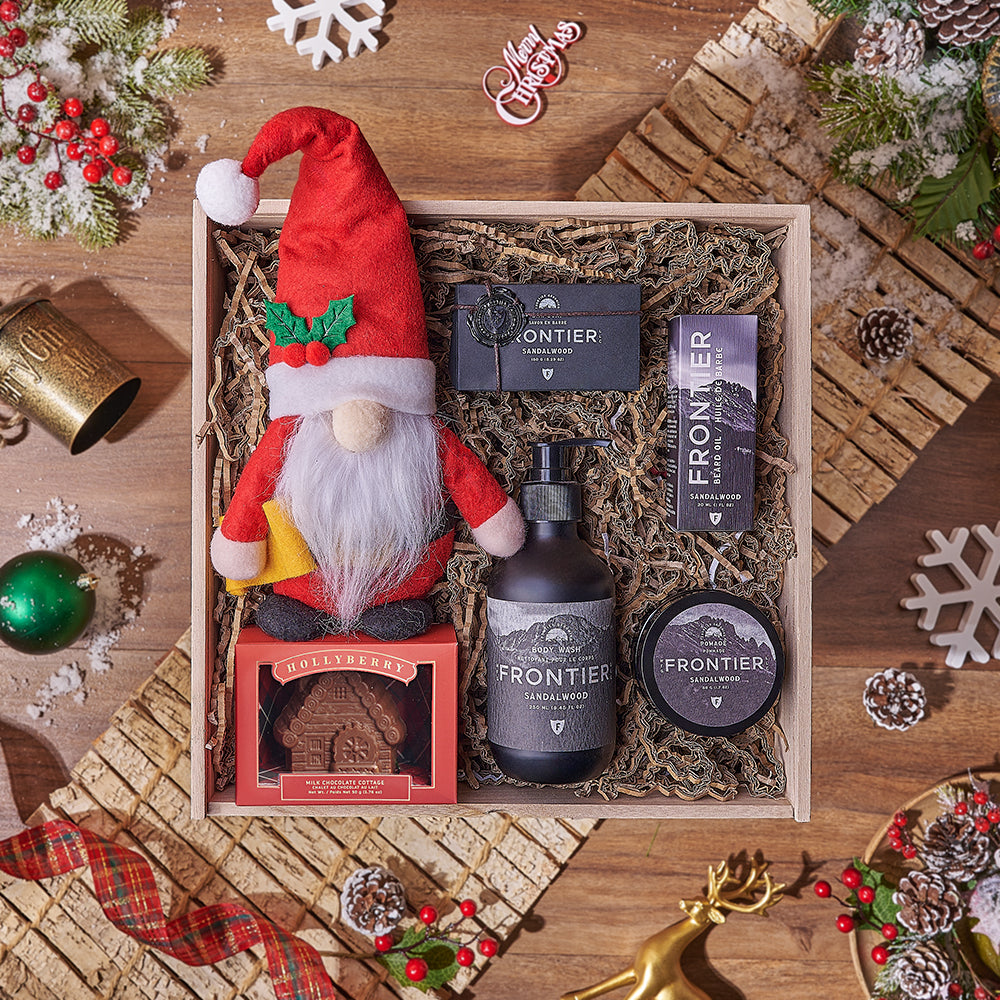 Santa's Spa Gift Crate For Men, Christmas gift, Christmas, spa gift, spa, chocolate gift, chocolate, Vancouver delivery
