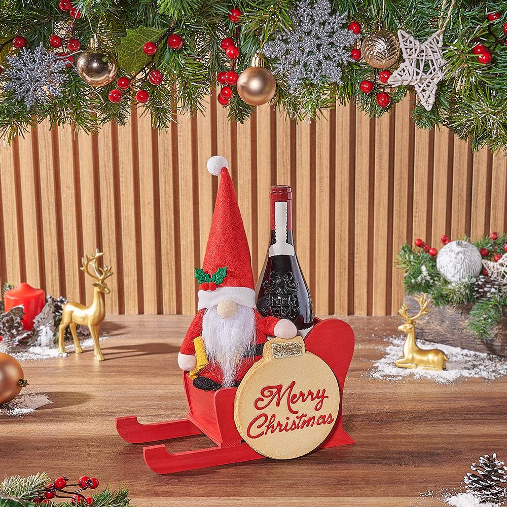 Christmas Wine Basket with Cookie – how the gift is presented