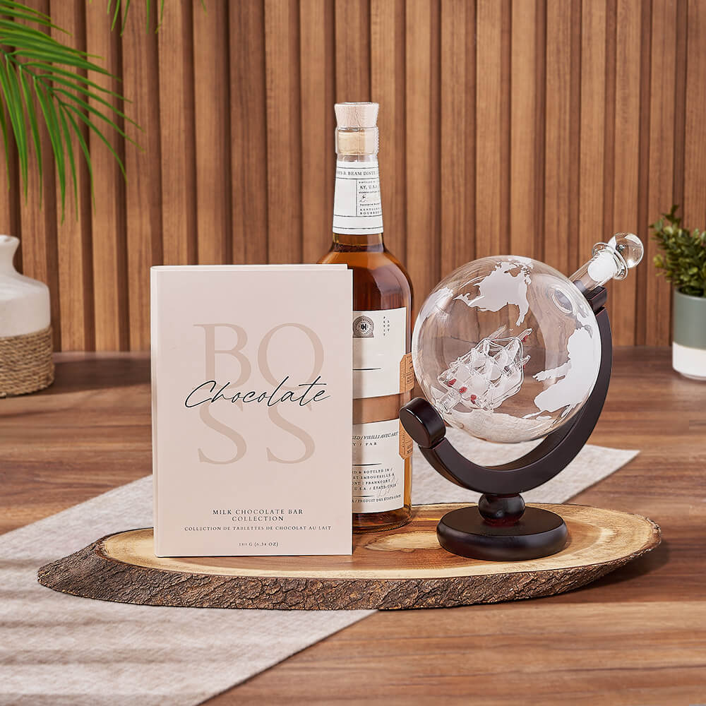 Liquor and Chocolate Gift Set – how the gift is presented