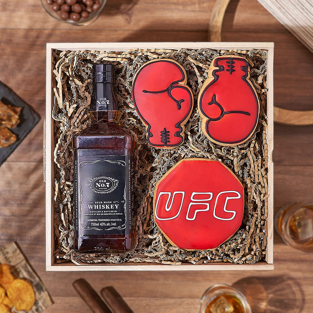 Spirits &amp; Boxing Cookie Gift, liquor gift, liquor, cookie gift, cookie, sports gift, sports, Vancouver delivery