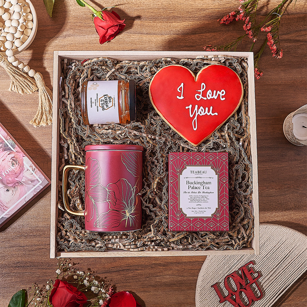 Valentine's Day Honey and Tea Basket – how the gift is presented