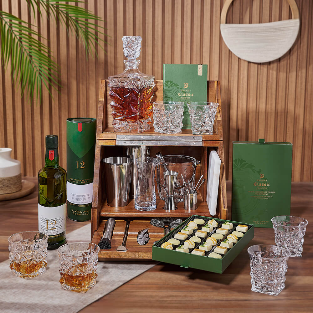 Sweet Table Top Bar Gift Set, liquor gift, liquor, bar set gift, bar set, chocolate gift, chocolate, Vancouver delivery