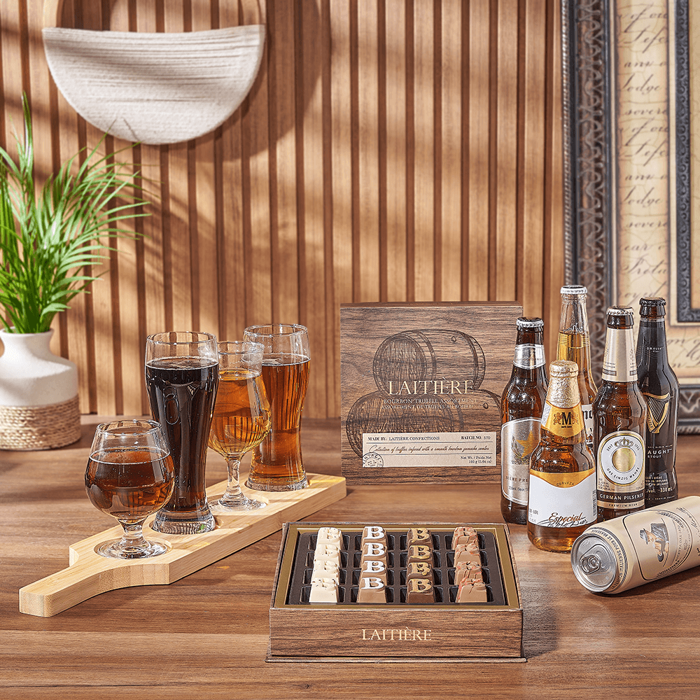 Sweet Truffle &amp; Beer Flight, beer flight gift, beer flight, beer gift, beer, chocolate gift, chocolate, Vancouver delivery