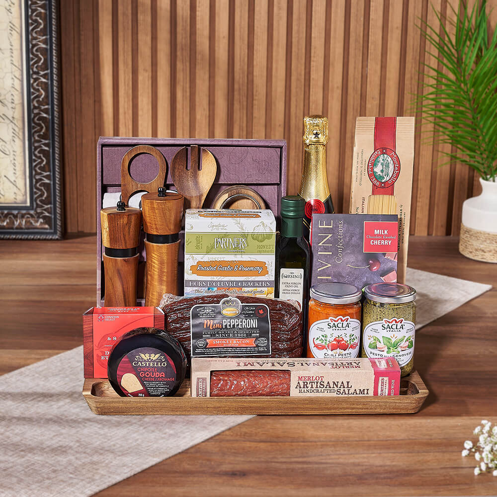 Tastes of Italy &amp; Champagne Gift Set, champagne gift, champagne, sparkling wine gift, sparkling wine, pasta gift, pasta, Vancouver delivery