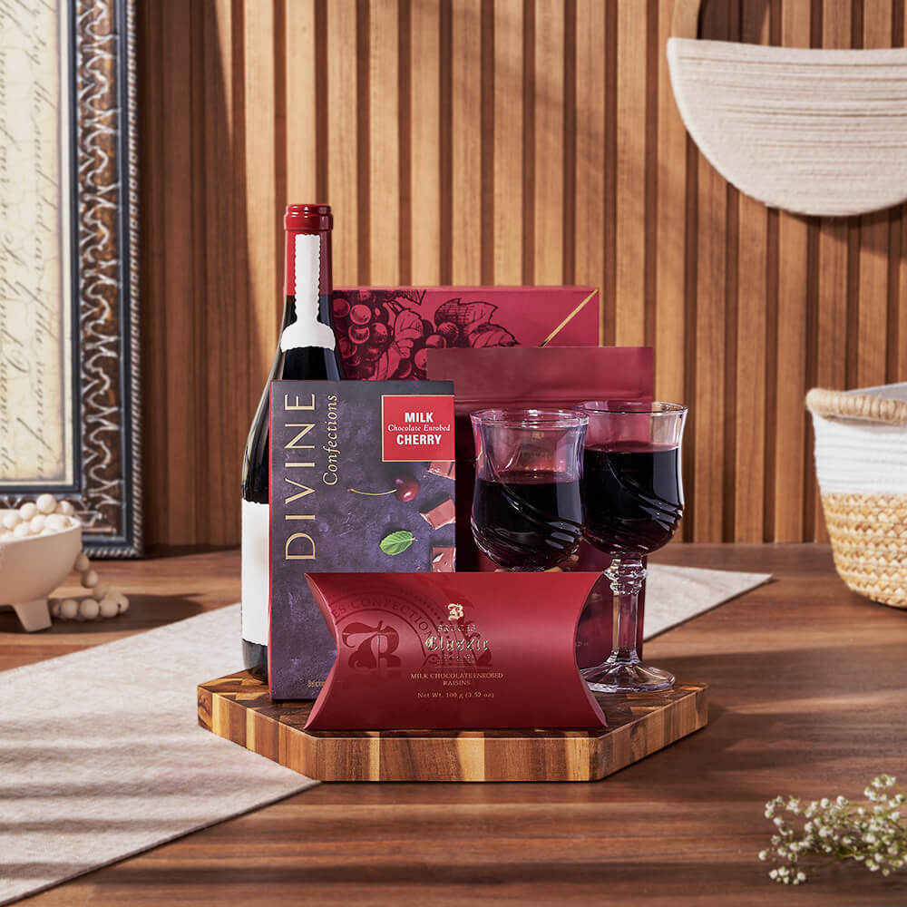 Tempting Chocolate &amp; Wine Gift, wine gift, wine, chocolate gift, chocolate, Vancouver delivery