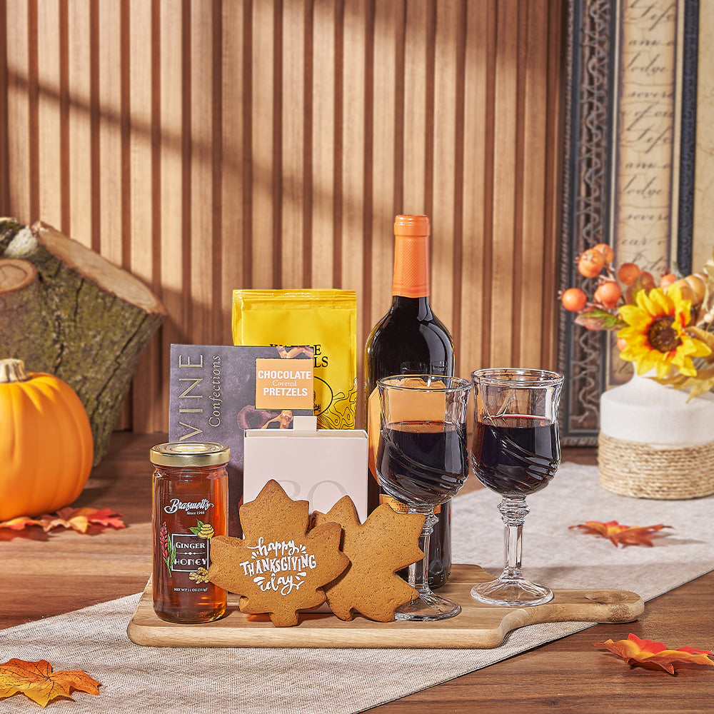 Thanksgiving Cookie &amp; Wine Gift, thanksgiving gift, thanksgiving, wine gift, wine, cookie gift, cookie, Vancouver delivery
