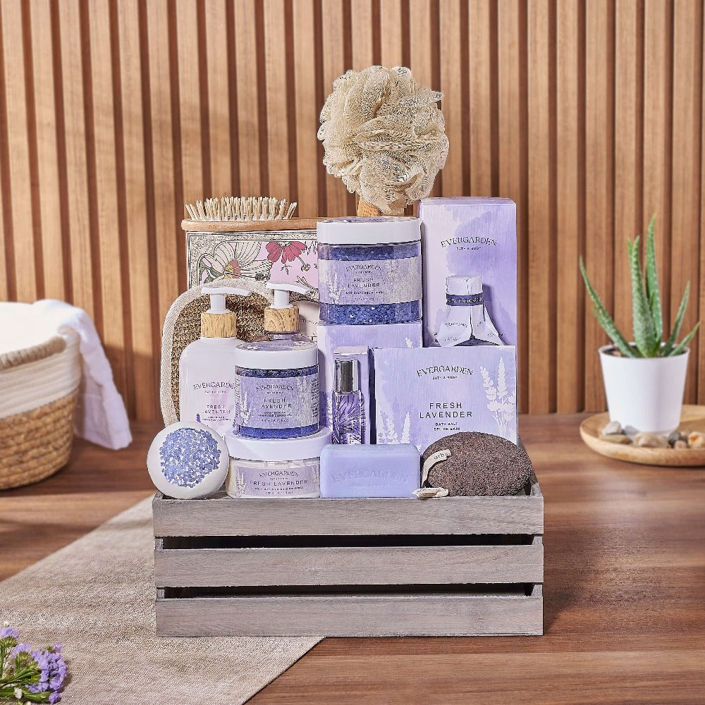 Spa Gift Set Wooden Crate – how the gift is presented