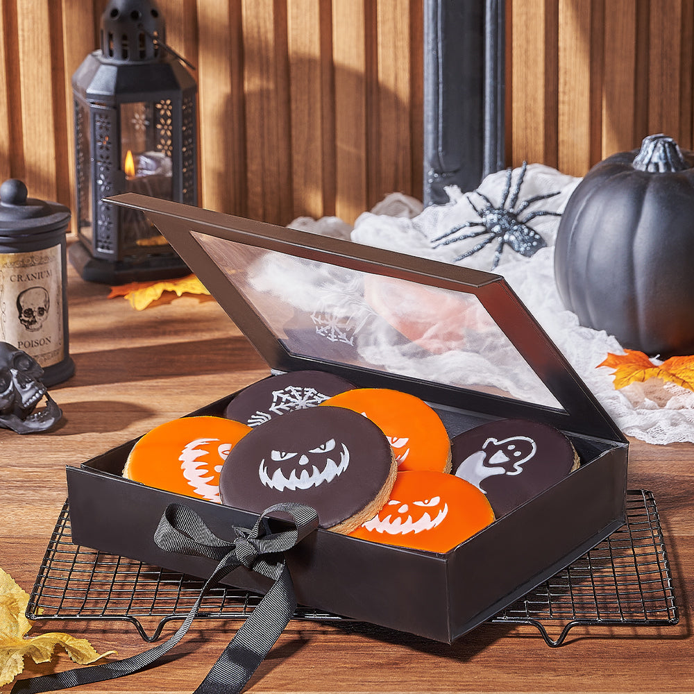 Halloween-Themed Assorted Cookies Gift Box – how the gift is presented