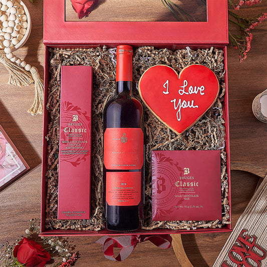 Valentine’s Wine Box, wine gift, wine, valentines day gift, valentines day, cookie gift, cookie, Vancouver delivery