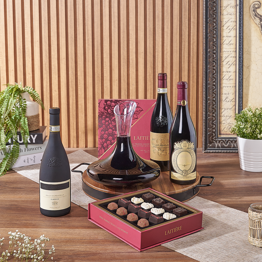 Wine Decanter and Truffle Gift, Vancouver – how the gift is presented