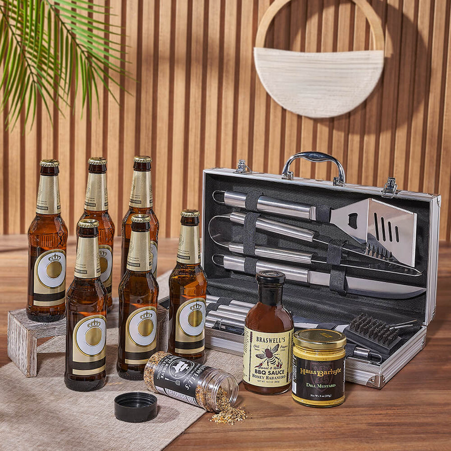 Zesty Barbeque Grill Gift Set with Beer, beer gift, beer, grill gift, grill, bbq gift, bbq, Vancouver delivery