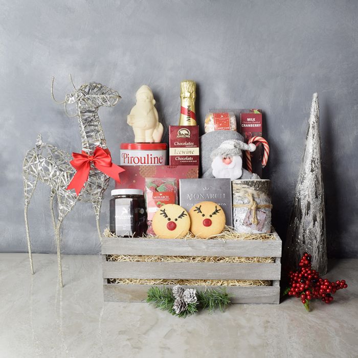Birch & Bubbly Holiday Gift Crate from Vancouver Baskets - Vancouver Delivery