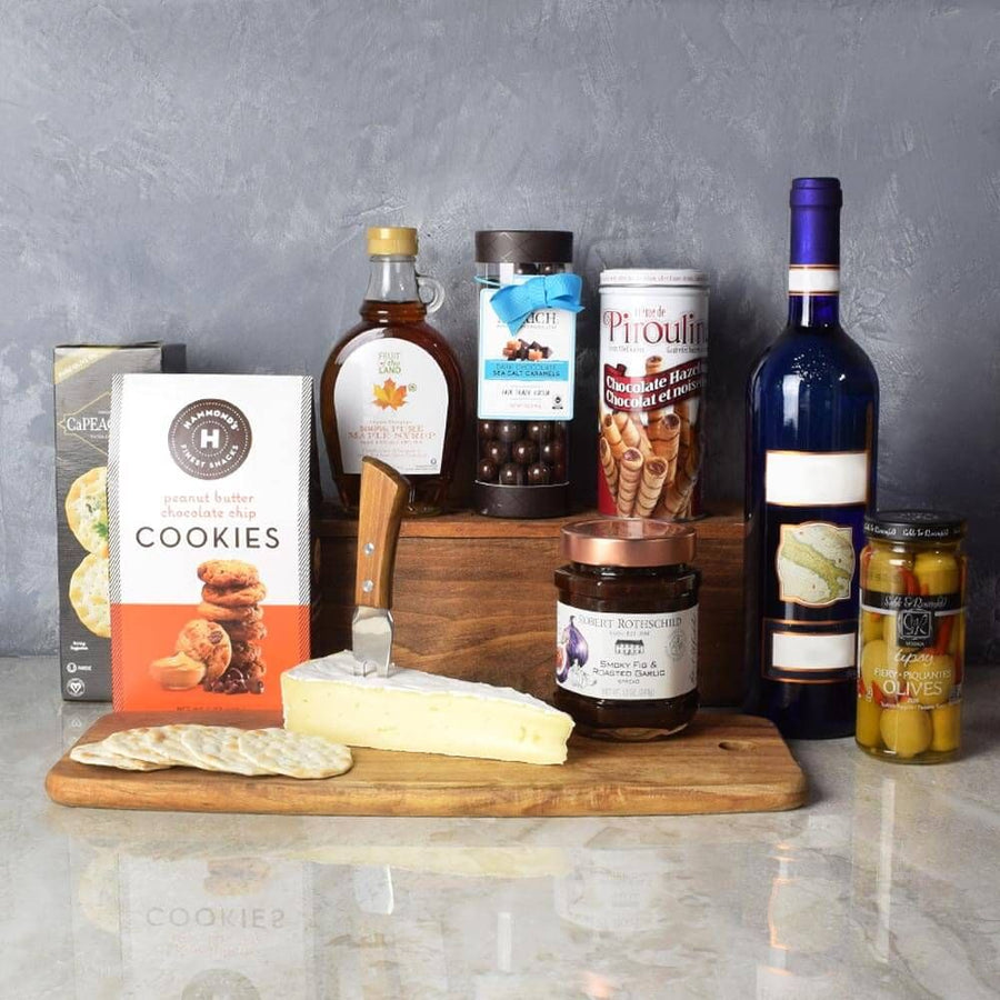 Deluxe Kosher Wine Basket includes a wide array of snacks of the sweet and savoury variety from Vancouver Baskets - Vancouver Delivery