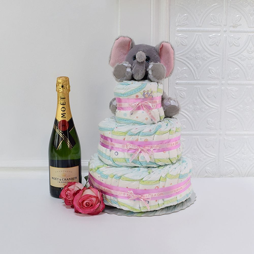 Three-Tier Baby Shower Cake – how the gift is presented