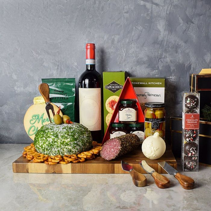 Holiday Wine & Cheese Ball Gift Basket from Vancouver Baskets - Vancouver Delivery