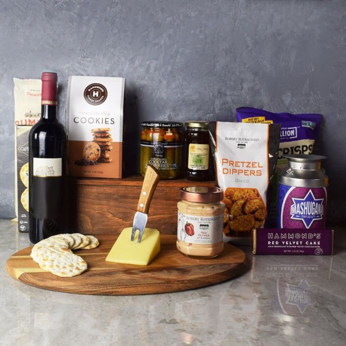 Kosher Wine & Snack Board from Vancouver Baskets - Vancouver Delivery