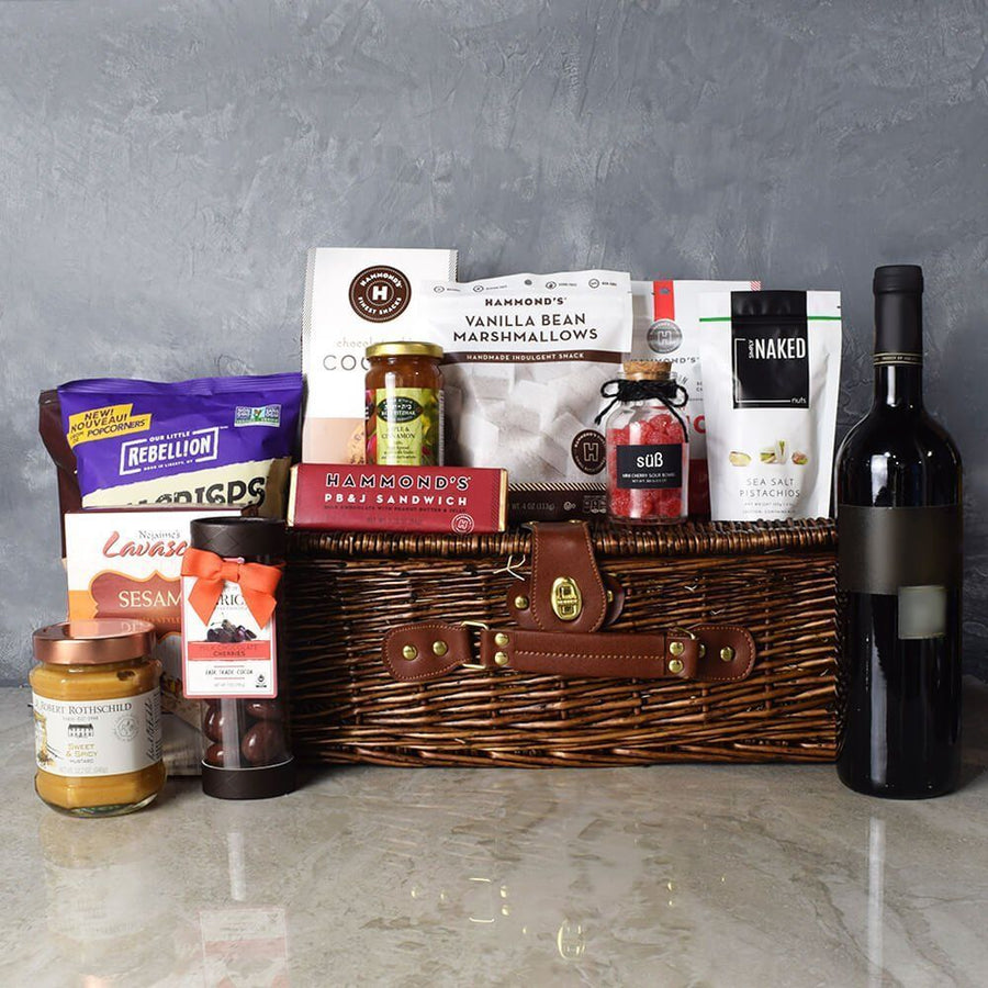 The Kosher Wine & Treats Basket courtesy of Vancouver Baskets - Vancouver Delivery