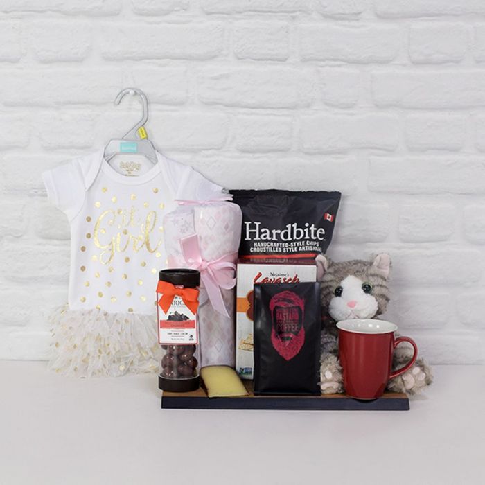 Baby Girl Celebration Gift Basket – how the gift is presented