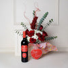 Rose and Hydrangea Vase with Wine from Vancouver Baskets - Vancouver Delivery