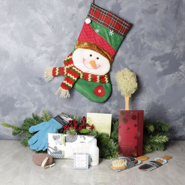 Snowman Spa Stocking Gift Set from Vancouver Baskets - Holiday Spa Gift Set - Vancouver Delivery