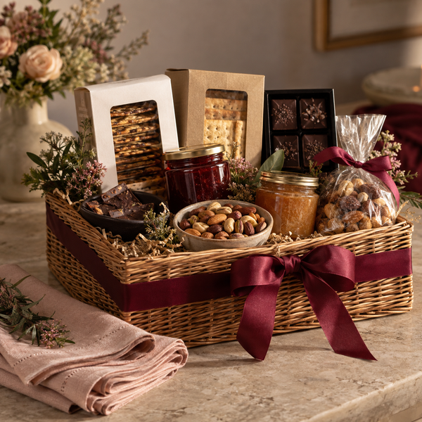 Evening for Two — anniversary gift direction, illustrative; contents vary