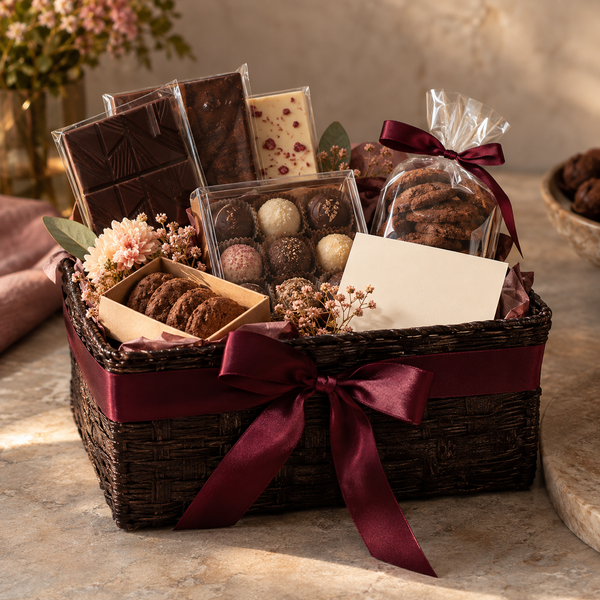 Chocolate & Affection — anniversary gift direction, illustrative; contents vary
