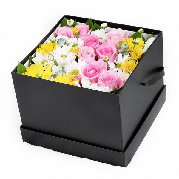 Flower box — flowers gift direction, illustrative; contents vary