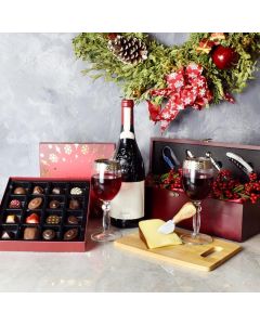 Holiday Gourmet Wine Gift Basket, wine gift baskets, Christmas gift baskets
