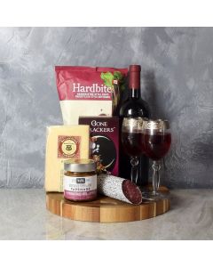 Savoury Treats Wine Basket, wine Gift Baskets, wine and cheese gift baskets
