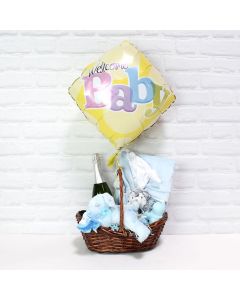 
Welcome Baby Boy Celebration Basket, baby gift baskets, baby boy, baby gift, new parent, baby, champagne
