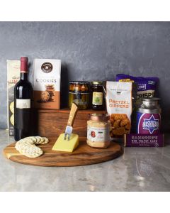 Kosher Wine & Cheese Basket, Canada Delivery, kosher gift basket, kosher wine, kosher gift sets, kosher gift crate
