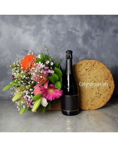 Congratulations Cookie & Champagne Gift Set, Congratulation Gift Sets Toronto Basket Delivery
