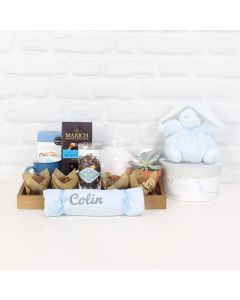 WELCOME TO PARENTHOOD WITH YOUR BOY GIFT BASKET, baby boy gift basket, welcome home baby gifts, new parent gifts
