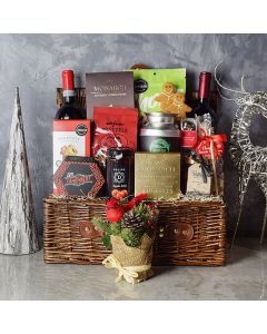 Christmas Wine Bounty Basket, wine gift baskets, Christmas gift baskets
