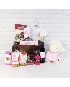HELLO LITTLE ONE GIFT BASKET, baby girl gift basket, welcome home baby gifts, new parent gifts
